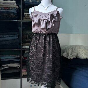 Xhilaration Spaggheti Strap Ruffled Lace Dress sz M